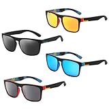 RCYHCY 4 Pares Gafas de Sol Polarizadas, Gafas Deportivas, Gafas de Sol Polarizadas para Hombre Mujer, Protección UV400 para Conducir Playa Golf Ciclismo Senderismo