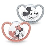 NUK Space chupete | 0-6 meses | Chupetes con ventilación adicional | Silicona sin BPA | Disney Minnie Mouse | 2 unidades