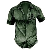 Camisa De Calavera Hawaiana De Verano para Hombre, Camisa De Playa con Estampado 3D 5XL, Camisas Informales con Botones De Manga Corta,OFSH-02672,Metro