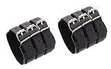 eModwey Juego de 2 puños de cuero PU estilo Hip-Hop Punk Rock, puño negro gótico sin pinchos, ajustable para hombre - para disfraces rockeros y uso diario