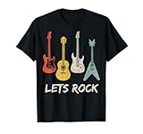 Lets Rock n Roll Guitarra Retro Regalo Hombres Mujeres Camisa Camiseta