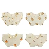 Vicloon Baberos tipo bandana para bebé, muselina ondulada de 6 capas con 2 broches ajustables, cuello giratorio de 360°, baberos de algodón con flores para recién nacidos, niños