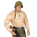 Widmann - Disfraces Camisa Super Musculosa, soldados, carnaval, fiesta temática