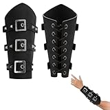 Protectores de Brazo de Piel Sintética para Adultos,Protectores de Brazo de Cuero Medievales,Muñequera de Guantelete Vikingo,Pulsera con Hebilla 2 Piezas Tokaneit
