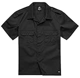 Brandit US Shirt Ripstop Shortsleeve Camisa, Negro, XXL para Hombre