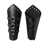 PW TOOLS brazal Medieval,2 brazaletes Ajustables Piel sintética | Viking Bracers Arm Guard para Hombres Mujeres, Proctective Bracers, Halloween Cosplay Accesorios