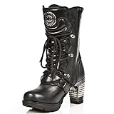 NEW ROCK M.TR003-S1 - Botas de cuero para mujer, color negro, talla 40