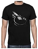 Camiseta para Hombre - Camisetas Guitarra Electrica Camisetas Hombre Rock - Large Negro