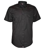 ROCK-IT Apparel Camisa Manga Corta Hombre I Look Militar Estadounidense I Camisa Casual Premium con Botón Delantero [Tallas S-5XL] Tejido cómodo y Ligero I Negro XX-Large