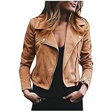 2022 Moda Chaqueta de Ante Corto Abrigo de la Chaqueta del Motorista señoras Delicado de la PU Chaqueta de imitación Moto Slim Fit cremallera Manga larga Chaqueta de solapa