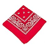 Boolavard – Bandanas estampadas, 100% algodón; pack individual, de 6 o de 12 rojo talla única