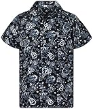 V.H.O. Funky Camisa Hawaiana, Skull, Grey, XS