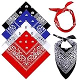 MELLIEX 4 Piezas Bandana Paisley, Multicolor y Multifunción Pañuelo Cabeza Bufanda de Cuello Diadema de Pelo para Hombre y Mujer