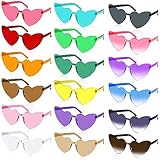 MOYKSRR Fiesta Gafas, 18 Pares Gafas de Corazón, Hippy Gafas de Sol, Gafas sin Bordes, Adecuado para Despedidas de Soltero, Accesorios para Fotomatones, Halloween, Navidad, Adultos y Niños