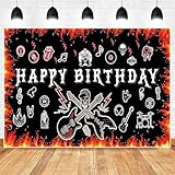 Fondo de música rock, decoración para fiestas de música, fondo de vinilo, decoración para fiestas de cumpleaños (1,5 x 1 m)