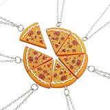 EQLEF Siete Conjuntos de Costura Amistad Pizza Collar de los Amantes Amigo los Amantes del Collar