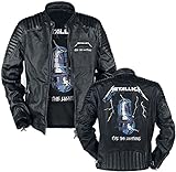 Metallica Ride The Lightning Hombre Chaqueta de Cuero Negro XL 100% cuero Regular