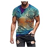Dasongff Camisa de hombre de manga corta para verano, tallas grandes, impresión 3D, cuello redondo, manga corta, camiseta para hombre
