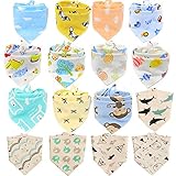 SLOSH 16 Baberos Bebe Bandanas Bufanda Toalla Drool Tela Bebé Niña Niño Recien Nacido Algodon Dentición Unisex (16pcs Unisex)