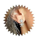 Inilbran Boho Esqueleto Cráneo Oreja Chaqueta Pendientes Vintage Esqueleto Hueso Pendientes Gothic Plata Cráneo Cara Pendientes Personalizados Esqueleto Humano Declaración Pendientes Joyería Para