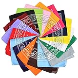 BUYGOO 20 piezas Bandanas Pañuelos de cabeza multifunción Pañuelos grandes Pañuelos cuadrados de colores surtidos para hombres y mujeres/damas (55 x 55 cm)