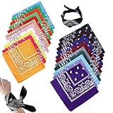 HaploS 23 Piezas Bandana Paisley, Pañuelo Rockero, Cowboy Bandana, Pañuelos de Colores Unisex Para Poliéster Cuello, Diseño de Impresión Unico Para Cuello, Cabeza, Adultos y Niños, 55 X 55 cm