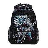 Rock Guitarra Azul Arte Música Mochila Escolar Impermeable Mochilas Escolares para Estudiante Adolescentes Niñas Niños
