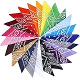Vuxava Bandana Hombre Mujer – Set de 23 Pañuelos Bandana de Poliéster 54x54 cm – Coloridas para Cabeza, Cuello o Pelo, Roja Azul Rosa, Niño Niña, Negra y Blanca