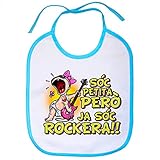 Babero Sóc petita però ja sóc rockera - Celeste