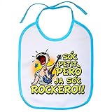 Babero Sóc petit però ja sóc rockero - Celeste