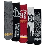 United Labels 5 pares de calcetines Harry Potter para hombre, color negro, gris y rojo, talla 40-45, calcetines para hombre, multicolor, 40-45