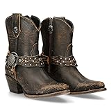 Botas vaqueras de mujer Tejanas Western Cowboy Vintage Marrón NEW ROCK Brown Woman Boots Texas M.WSTM005-S2 (numeric_37)