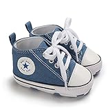 DEBAIJIA Bebé Primeros Pasos Zapatos de Lona 6-12M Niños Alpargata Suave Antideslizante Ligero Slip-on 18 EU Azul Claro (Tamaño Etiqueta-2)