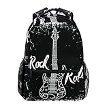 COOSUN Mochila informal para guitarra eléctrica Rock and Roll para la escuela, mochila de viaje