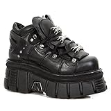 New Rock M.106-S29, Zapatos de Cordones Brogue Unisex Adulto, Negro (Negro 001), 36 EU