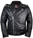 Chaqueta de piel Rocker Punk Chaqueta de moto Western Highway Rockabilly, negro, XXXXXL