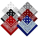 6 Piezas Bandanas Paisley Set, Unisex Pañuelos Estampado Paisley, Moda Diadema De Pelo, Multifunción Colores Bufandas para Hombre, Mujer, Niños, Cuello, Cabeza, Muñeca