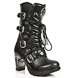 New Rock M.TR003-S1, Botas Altas Mujer, Negro, 37 EU