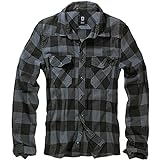 Brandit Checkshirt Camisa, Black/Lead, M para Hombre