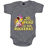 Body bebé Sóc petita però ja sóc rockera - Gris, Talla única 12 meses