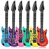 Schramm® 6 Piezas de Guitarras de Aire de Color 100cm en 6 Colores Air Guitar Air Guitar Inflable 6-Pack